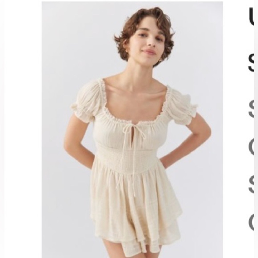 UO Puff Sleeve Romper